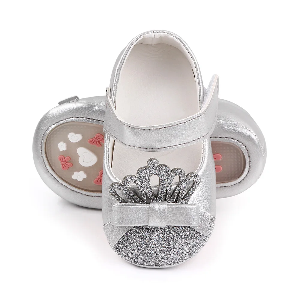 Baby Girl Shoes Cute Crown Soft PU Mary Jane Shoes Anti-slip Sole Spring Summer Sandal for 0-6-12m Baby Girl New Fashion D2553 4