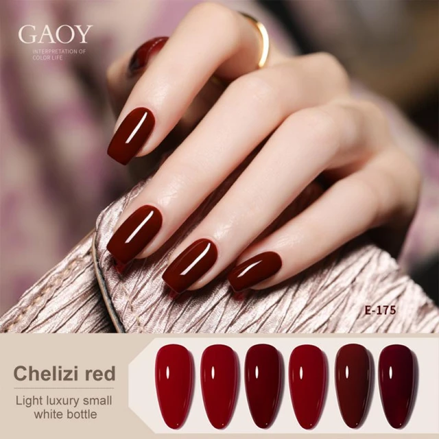 evpct Dark Ruby Red Gel Nails Polish Colors Red 5Pcs India | Ubuy