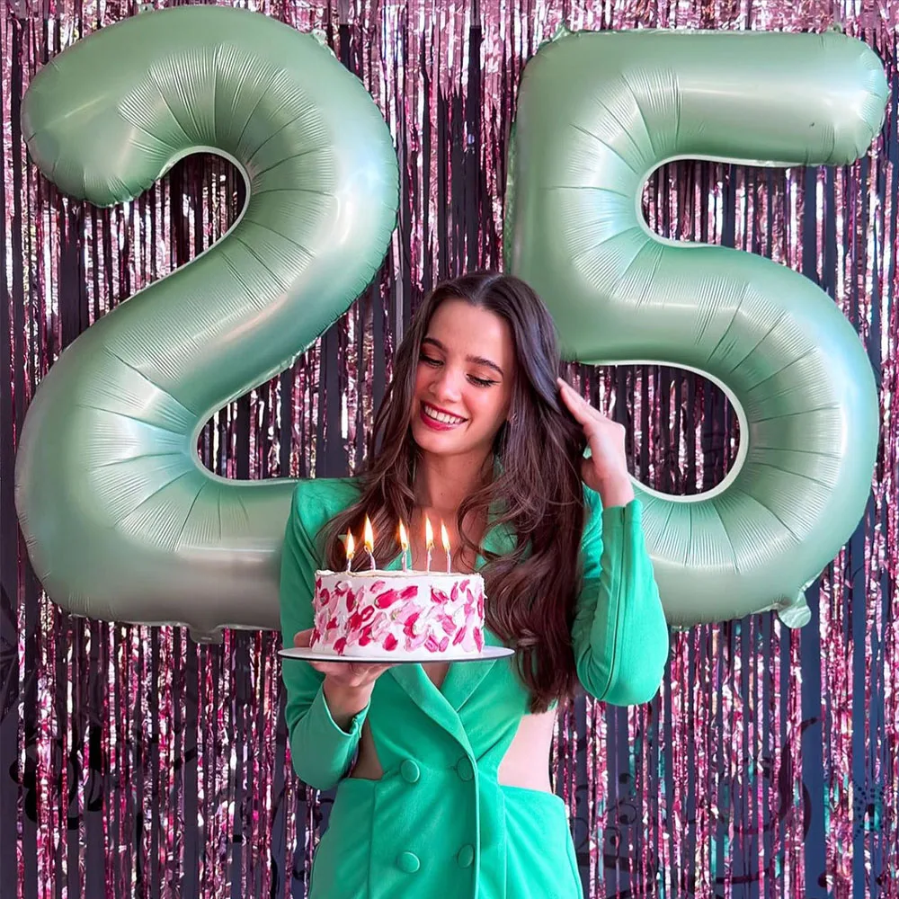 1/2 шт. 32 дюйма 40 дюймов винтажные зеленые цифры шары для 25 26 30 40 50 60 70 украшение для вечеринки в честь Дня рождения «сделай сам»