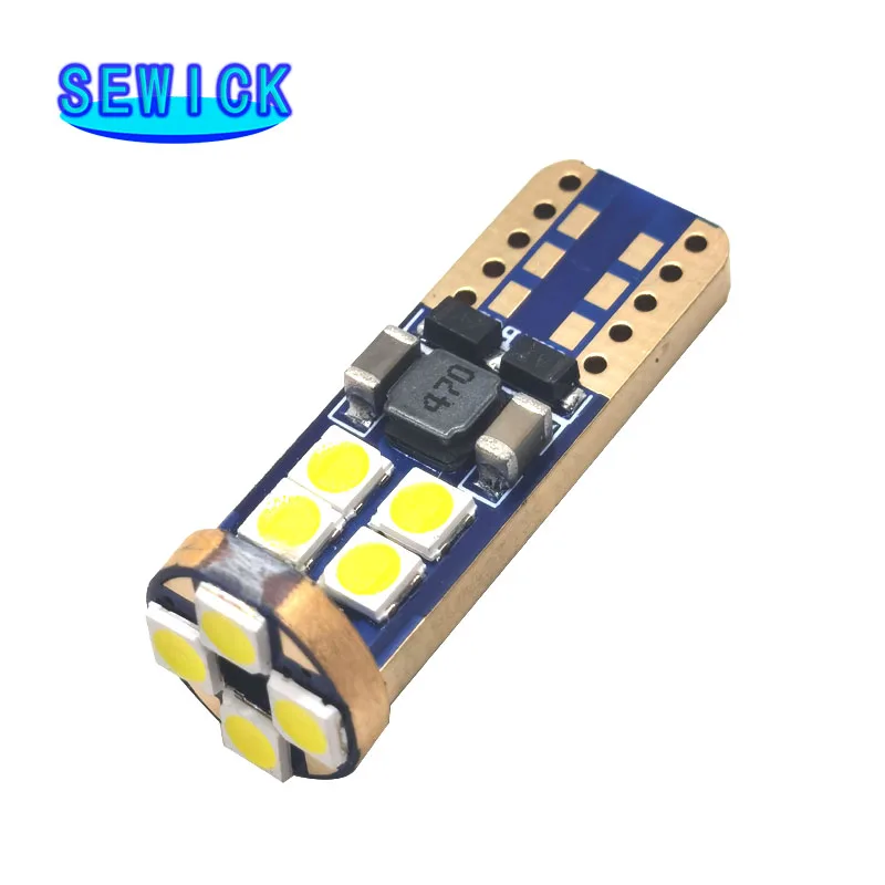 50PCS T10 CANBUS 12SMD 3030 ؼ 12V-24V  ڵ ̵  Ʈ t10 canbus   w5w 194 168 led ڵ Ÿϸ