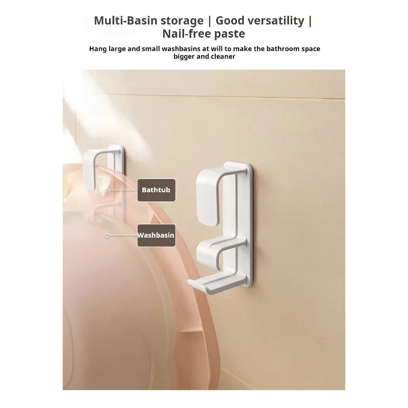 Description Picture 4 of itemBasin Hook Storage Rack No Punching Household Bathroom Storage Rack Wall-mounted Bathroom Basin Bidet Rack Exquisite Storage