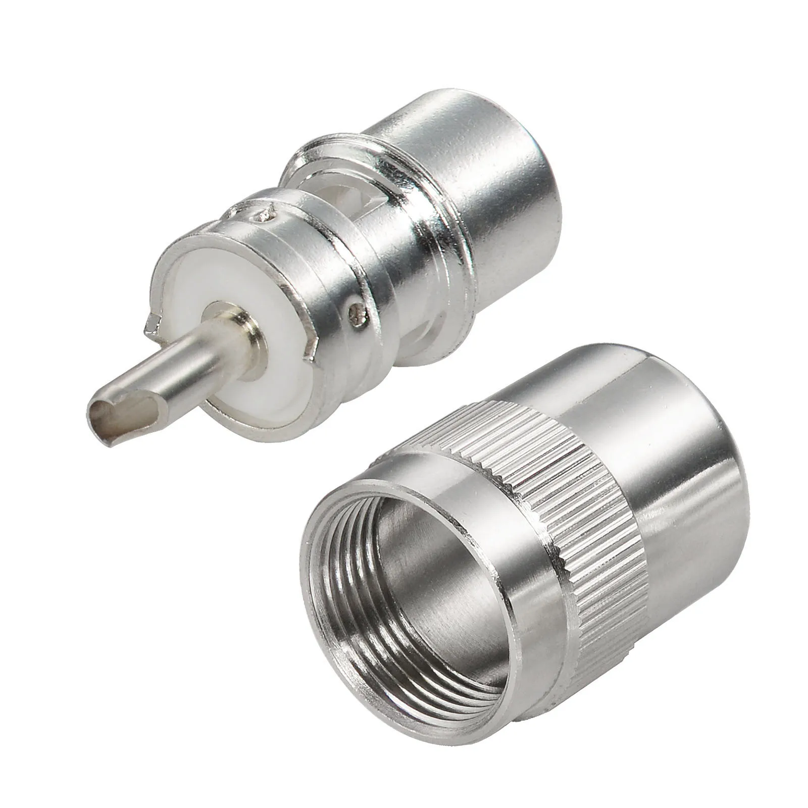 Superbat 10pcs 50 Ohm PTFE Insulation UHF Male Plug Twist-On RF Coaxial Connector for RG8 RG213 RG214 LMR400 Cable