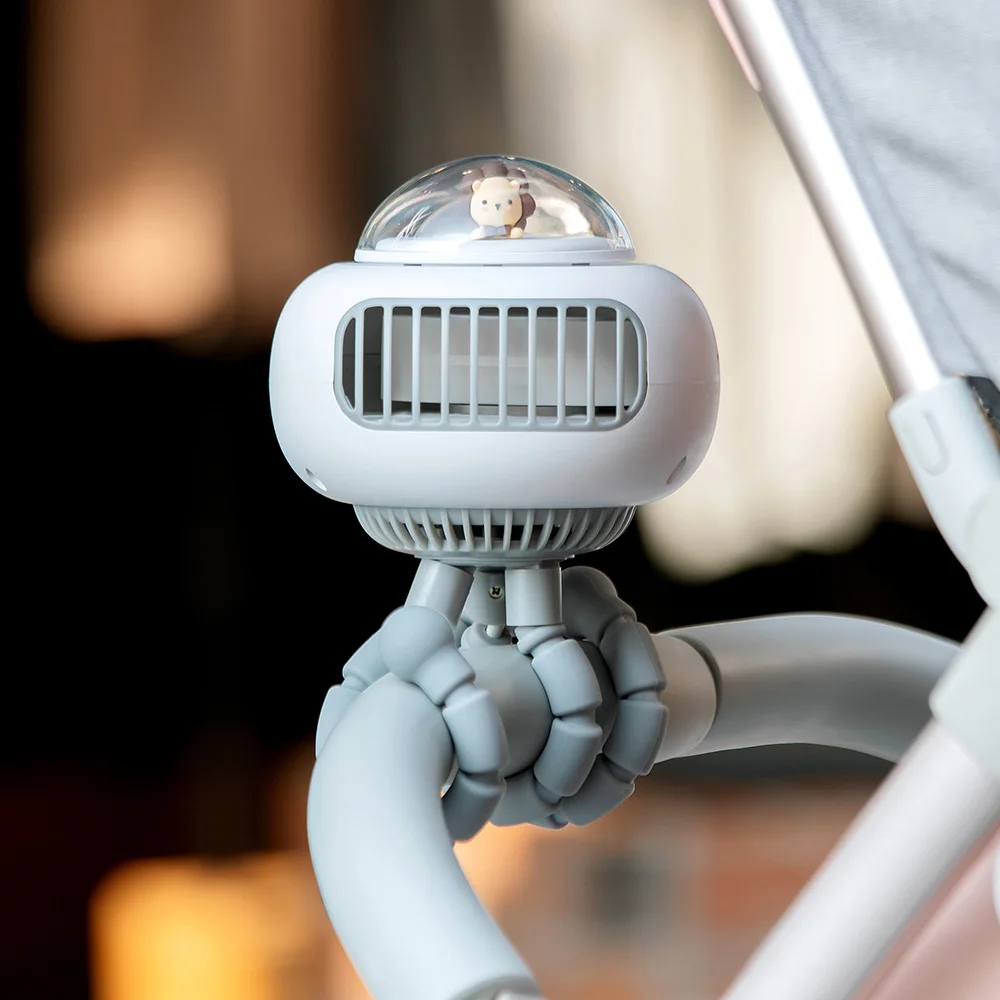 Fan for Cart Stroller Fan Portable Outdoor Clip On for Baby 600mAh USB Rechargeable Handheld Electric Home 3 Speeds