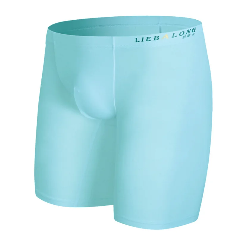 

Fashion Panties Men Underwear Seamless Ice Silk Sports Underwear Breathable Long Leg Boxer Shorts Male Sexy Quick Dry Pants