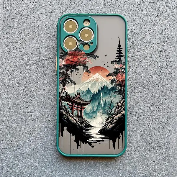 Vintage Tinte und waschen Landschaft Malerei Handy hülle für iPhone 12 13 Mini 11 Pro Max 15 14 13 Pro Max XS X XR Se2 7 8 Plus Abdeckungen – Detail 10