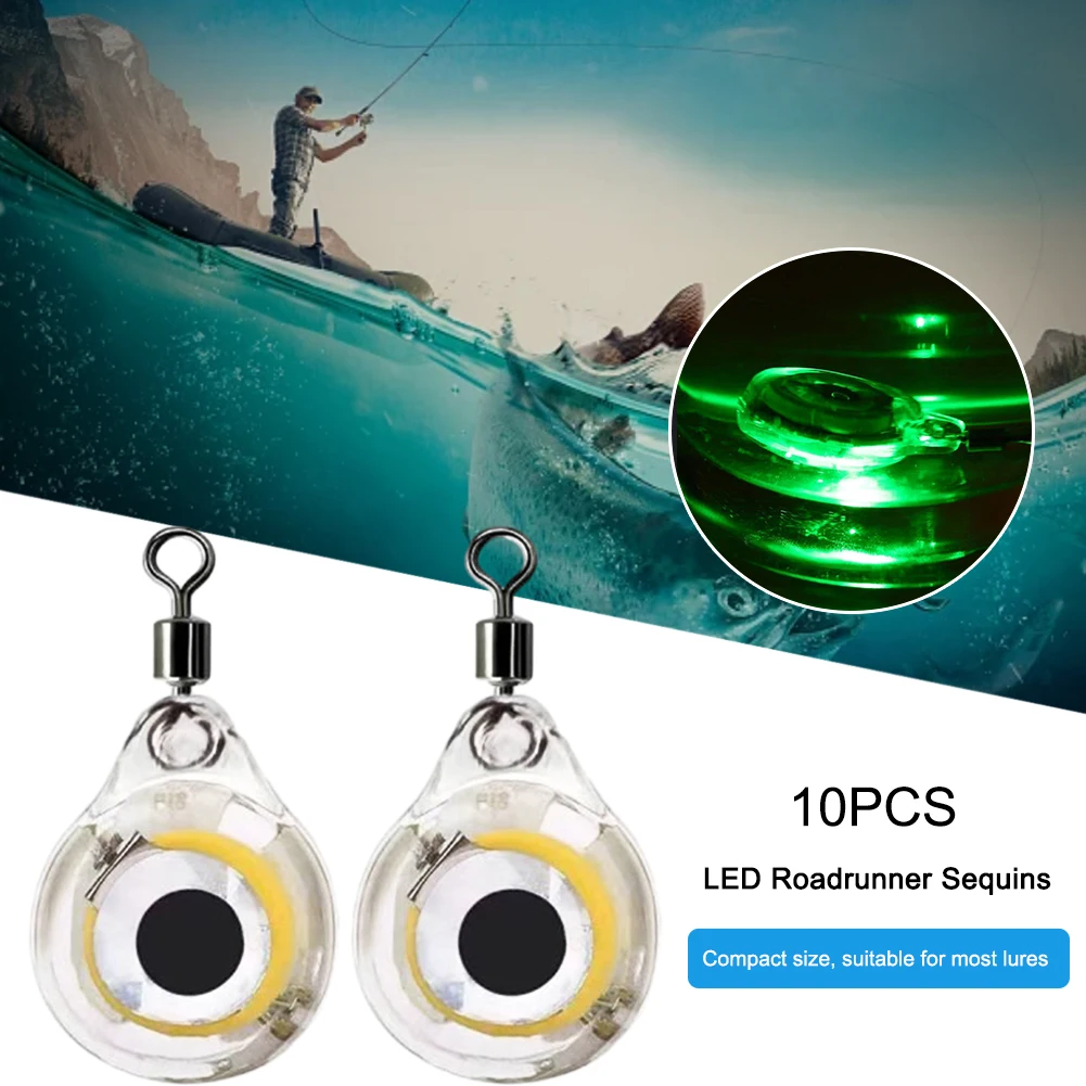 10-100Pcs Mini Fishing Lure Light  LED Attracting Fish Light Eye Shape Fishing Squid Fishing Bait Luminous Lure Underwater