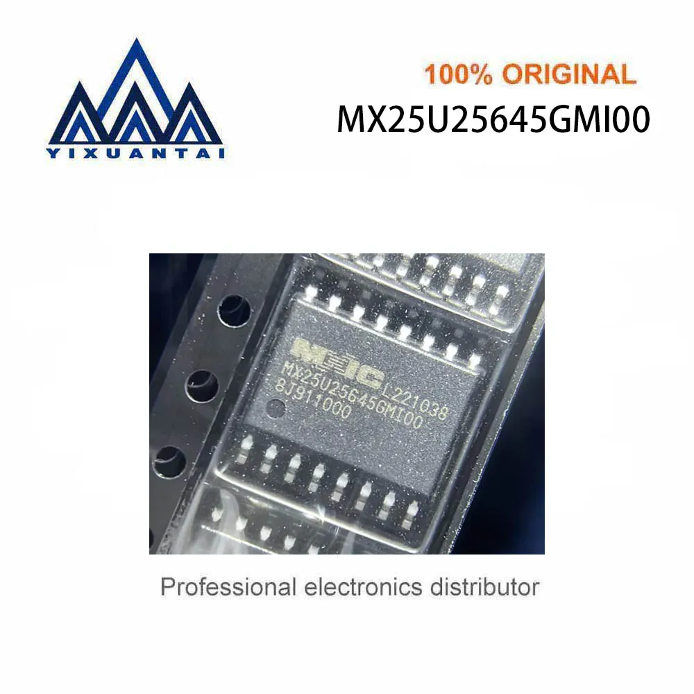 

10pcs/Lot MX25U25645GMI00 NOR Flash Serial-SPI 1.8V 256M-bit 256M/128M/64M x 1/2-bit/4-bit 5ns 16-Pin SOP W New