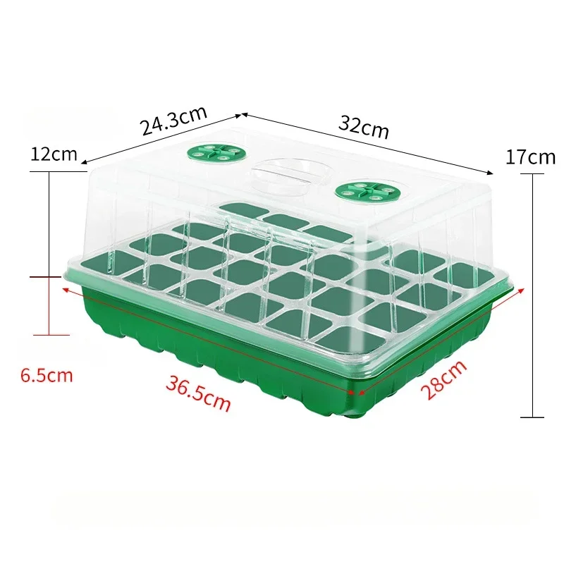 Seed Starter Tray Seedling Tray 1/3pc 24/48 Holes Seedling Box Flower Pots Sprouting Box Planting Incubator Gardening With Transparent Lid