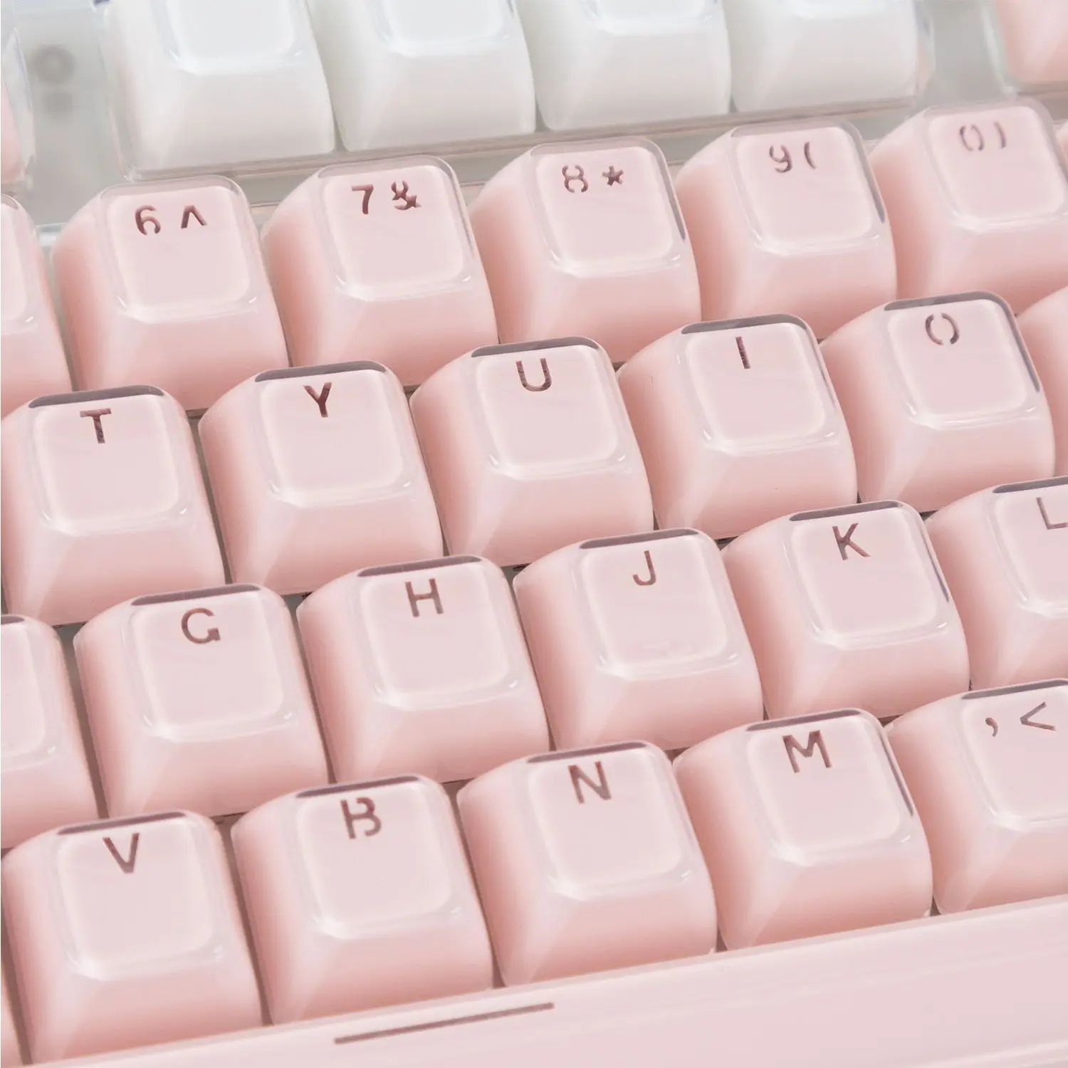 Geléia Crystal Keycap para Teclado Mecânico Oem Altura Caráter Translúcido Redondo Rosa Azul Faça Você Mesmo Geléia Gelo Bonito 136 Chaves
