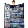 1pc Letter Flannel Blanket, To My Son From Mom Throw Blanket, Warm Cozy Soft Blanket For Couch Bed Sofa Office Camping 2