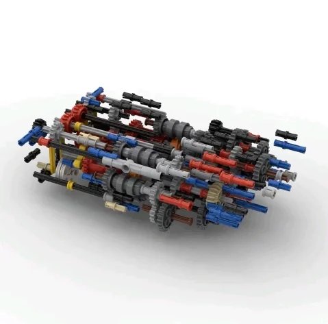 

399 Pcs Technical 12 Speed Gearbox Model Set MOC Building Blocks Set Electronic drawings High-Tech Bricks DIY Toys Gifts