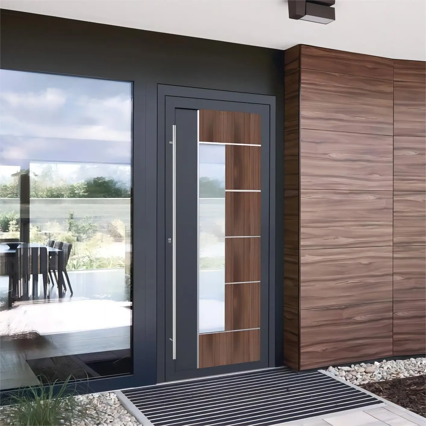 Front Doors for House Exterior Pivot Doors Modern Style Security Main Gate Break Aluminum Profile Entrance Door Custom