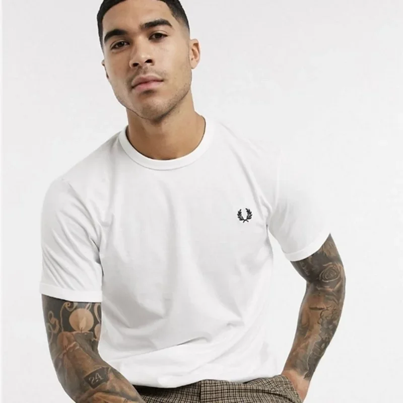 

Summer Men's T-shirt Leisure Breathable Round Neck Fashion High Quality Brand Embroidery Men's Pure Cotton Short Sleeve