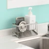 1/2Pcs Kitchen Self-draining Sink Shelf Stainless Steel Sponge Holder with Removable Drain Tray Sink Bathroom Countertop Holder 4