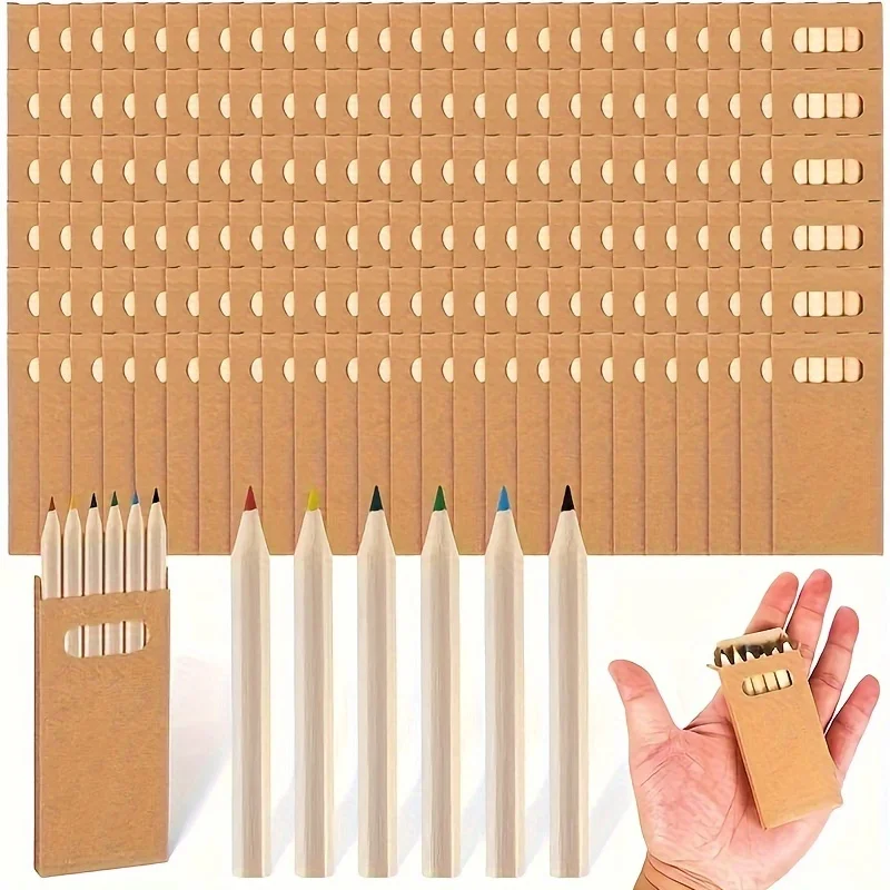 36/12pcs 8.8CM Mini Colored Pencil Kawaii Kids Children Small Draw Pen Cute Wooden Colored Pencil Set for School Supplies Gift 5