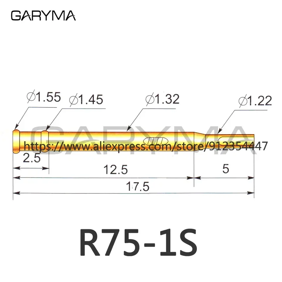 100Pcs P75-A2 P75-B1 P75-1D P75-D2 P75-D3 P75-E2 P75-E3 P75-F1 P75-G2 R75-1S R75-2S 3S Spring Test Probes Pogo Pins Receptacle image 8