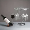 Countertop Wine Glass Holder Freestanding Tabletop Tall Glass Storage Rack with 6 Hooks (Silver) 4
