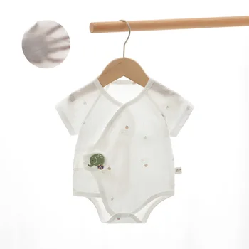 AINIGIELL ملابس أطفال صيفية جديدة لطيفة لحديثي الولادة بأكمام قصيرة بدلة مثلثة 100% قطن للرجال والنساء بدلة أطفال 5