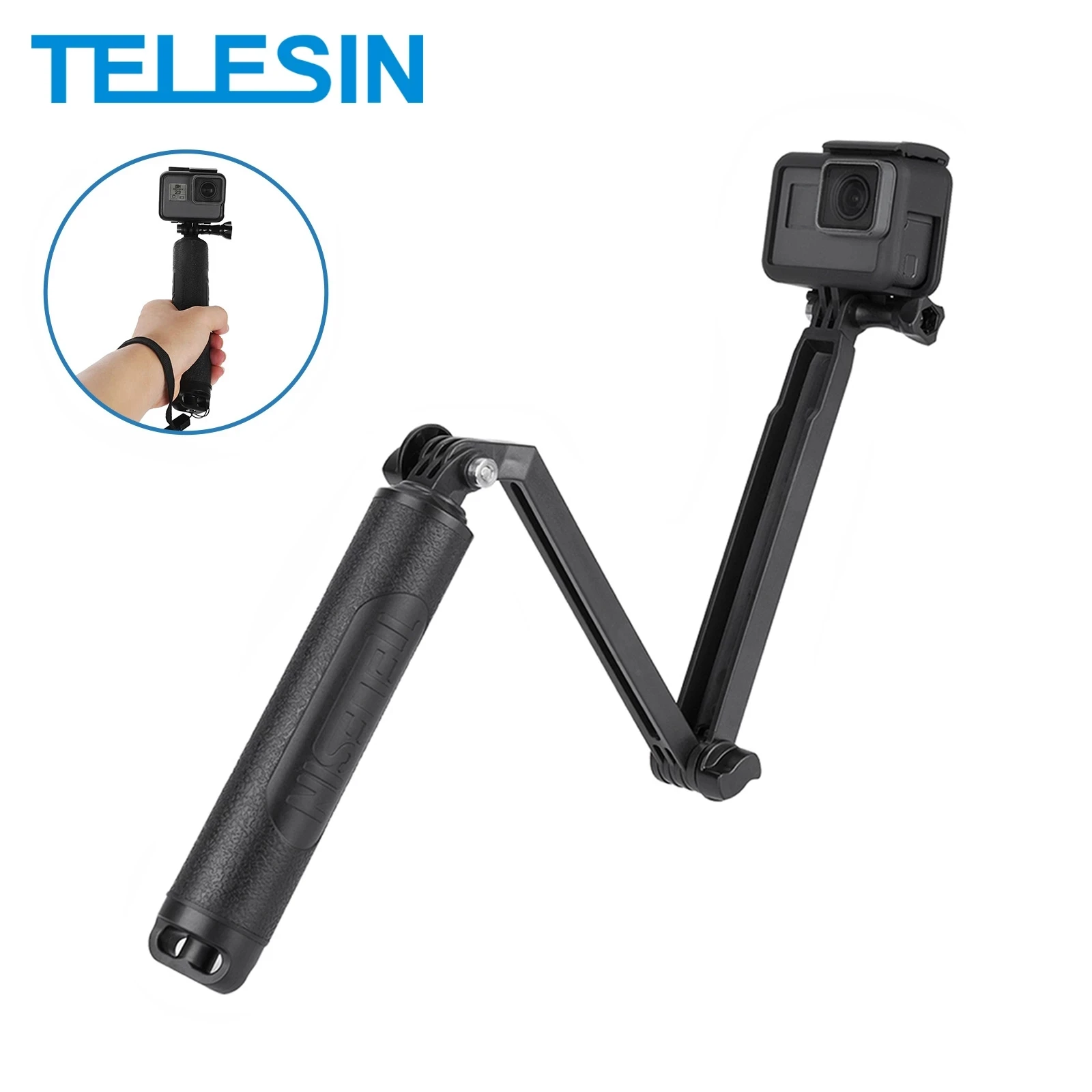 Floating Selfie Stick Monopod Handheld Pole for GoPro 5 4 3+ Silver Black  Camera