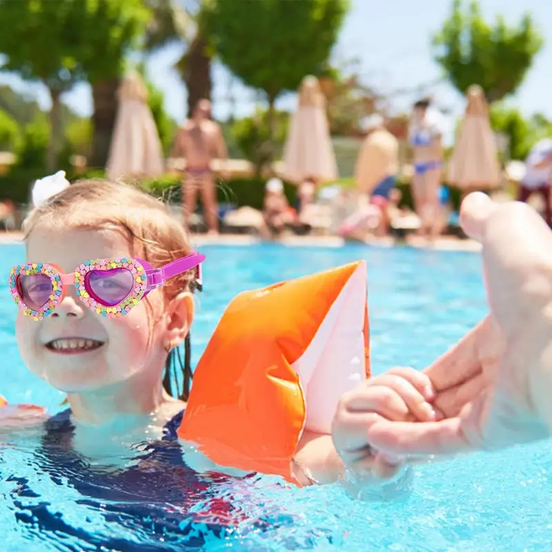 Waterproof Children's Swimming Goggles Cartoon Heart Shape UV Fogging Proof Swim Glasses Anti Fog Swim Eyewear For Kids Gifts 2
