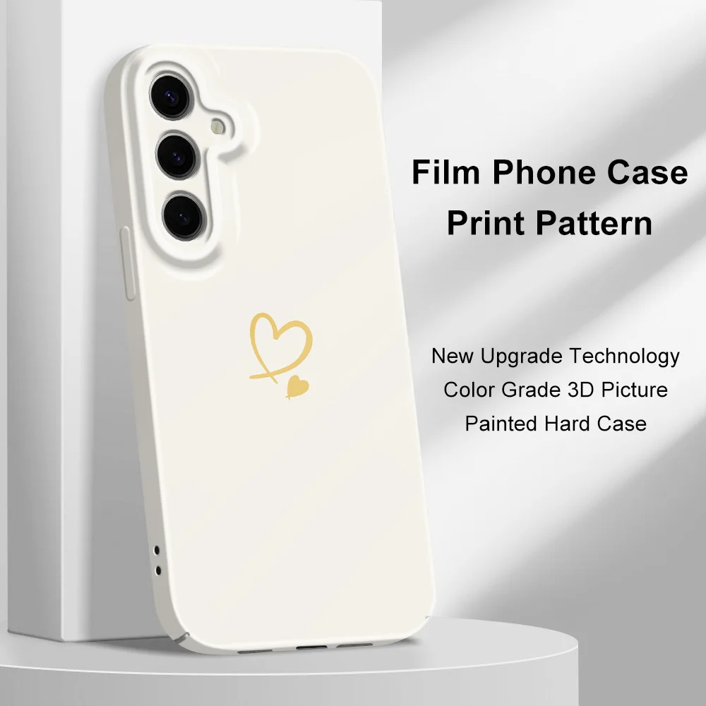 Elegant Simple Love Heart Phone Case - Chic Hard Cover Design