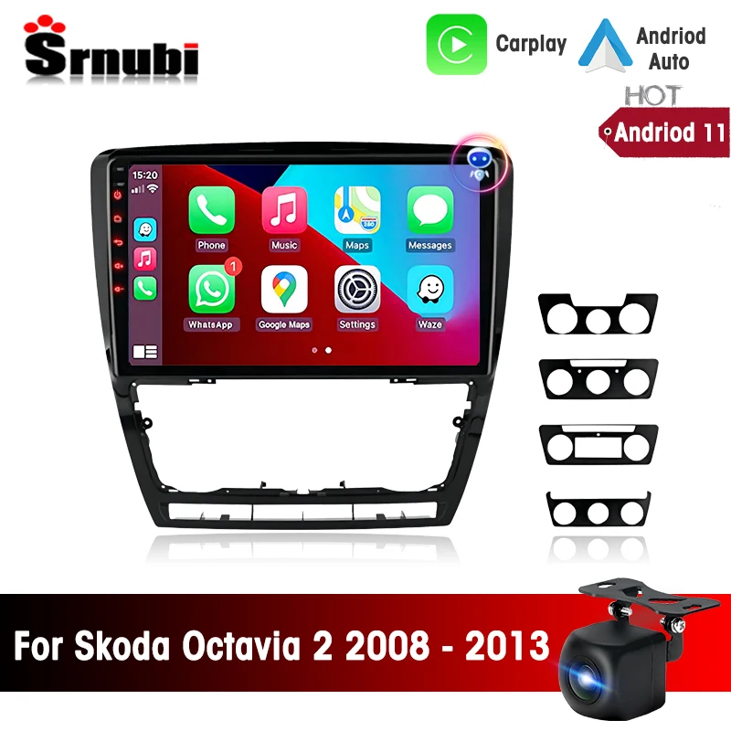 

Srnubi 2 Din Android 11 Car Radio for Skoda Octavia 2 A5 2008 - 2013 Multimedia Player Navigation GPS Carplay Stereo DVD Speaker