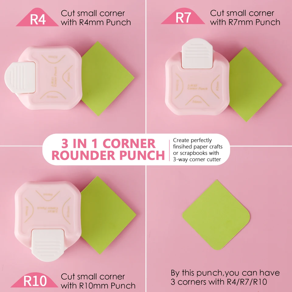 3-in-1 Corner Rounder Punch & Cutter – 4mm, 7mm, 10mm Radius – Perfect For Scrapbooking, DIY Cards, Photos & Paper Crafts 13 thumbnail image