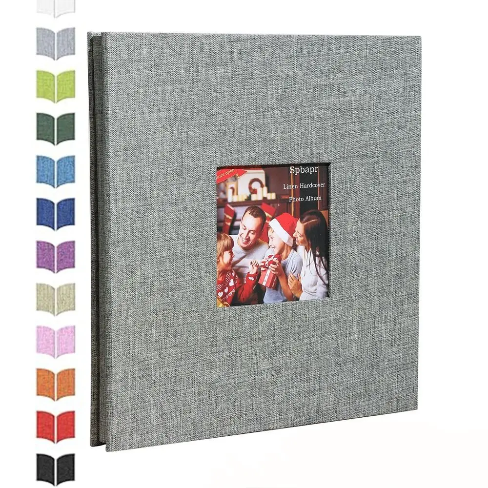 

Self Adhesive Linen Cover Photo Album Hessian 4x6 Scrapbook Album 8x10 11x10.6 Inches Picture Display Window Album Gift