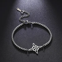 VASSAGO Witch Knot Charm Bracelet Men's and Women's Stainless Steel Box Chain Protector Jewelry Gift 2023 2