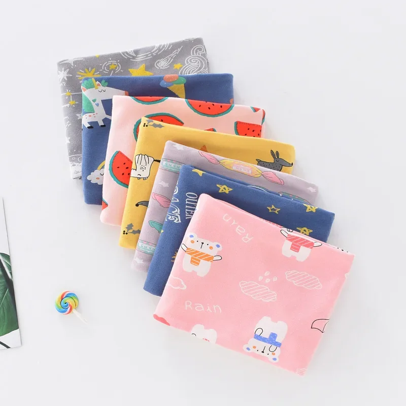 Children Scarf Winter Korean Cartoon Print Children's Neck Pure Cotton Plush Thickened Baby Warm Windproof Neck Cover