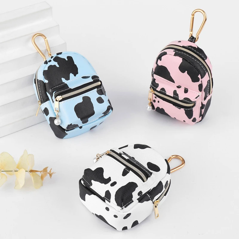 

Fashion Cow Purse Women PU Zip Coin Wallet Key Chain Purse Designer Short Change Pouch Coin Purse Small Change Storage Bag