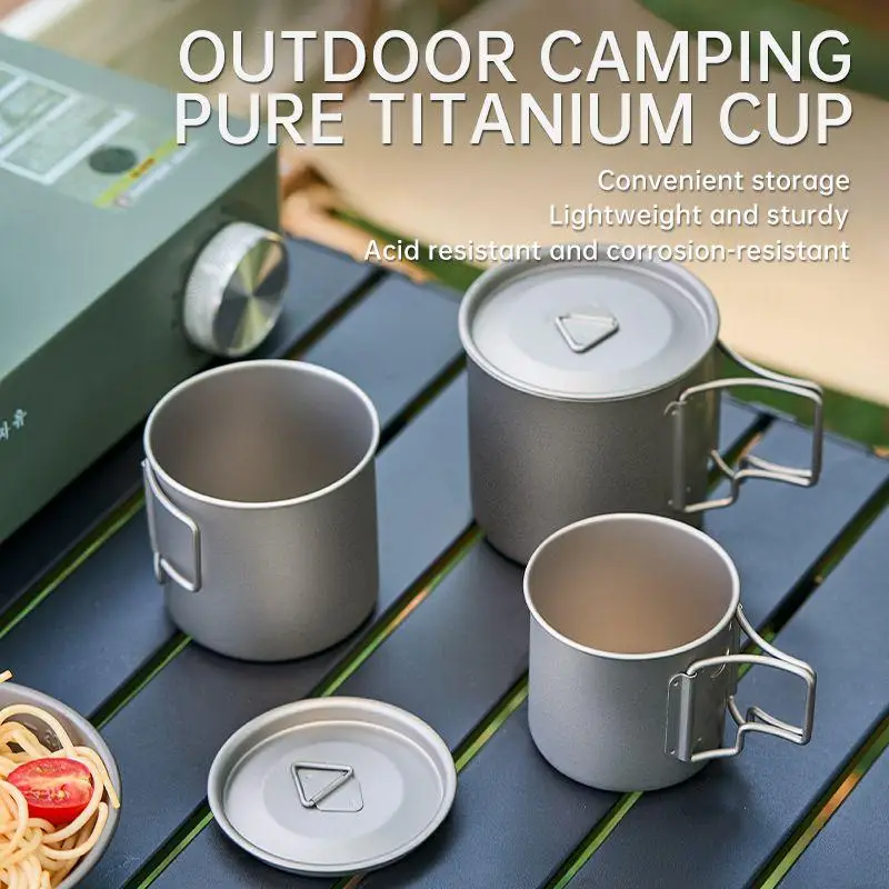 Titanium Cup with Heat-resistant Handle 1