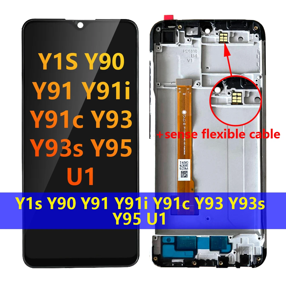 100% протестированный сменный ЖК-дисплей для ViVO Y1s Y90 Y91 Y91i Y91c Y93 Y93s Y95 дисплей с рамкой