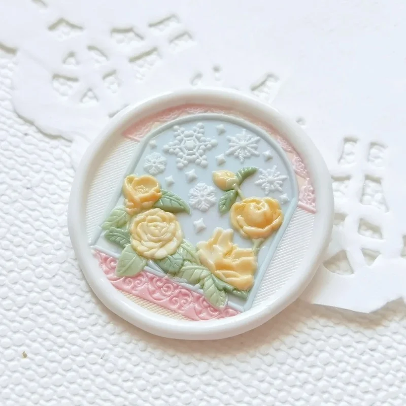 New Wax Seal Stamp Christmas Series Embossed Seal Brass Head 3d Relief Sealing Wax Stamp，Fire Paint For Party Invitation