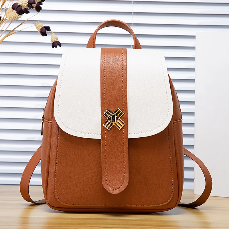 

2023 Fashionable One-shoulder Multipurpose Soft Leather Women's Bag Large Capacity Backpack Student Bag