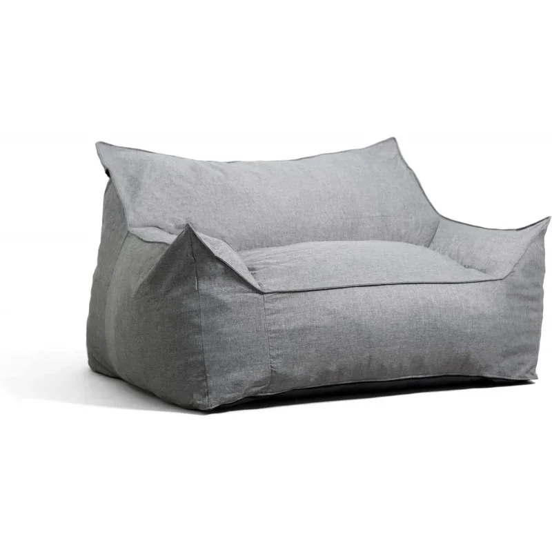 

Big Joe Imperial Fufton Foam Filled Bean Bag Sofa with Removable Cover, Gray Union, Durable Woven Polyester, 5 feet Giant