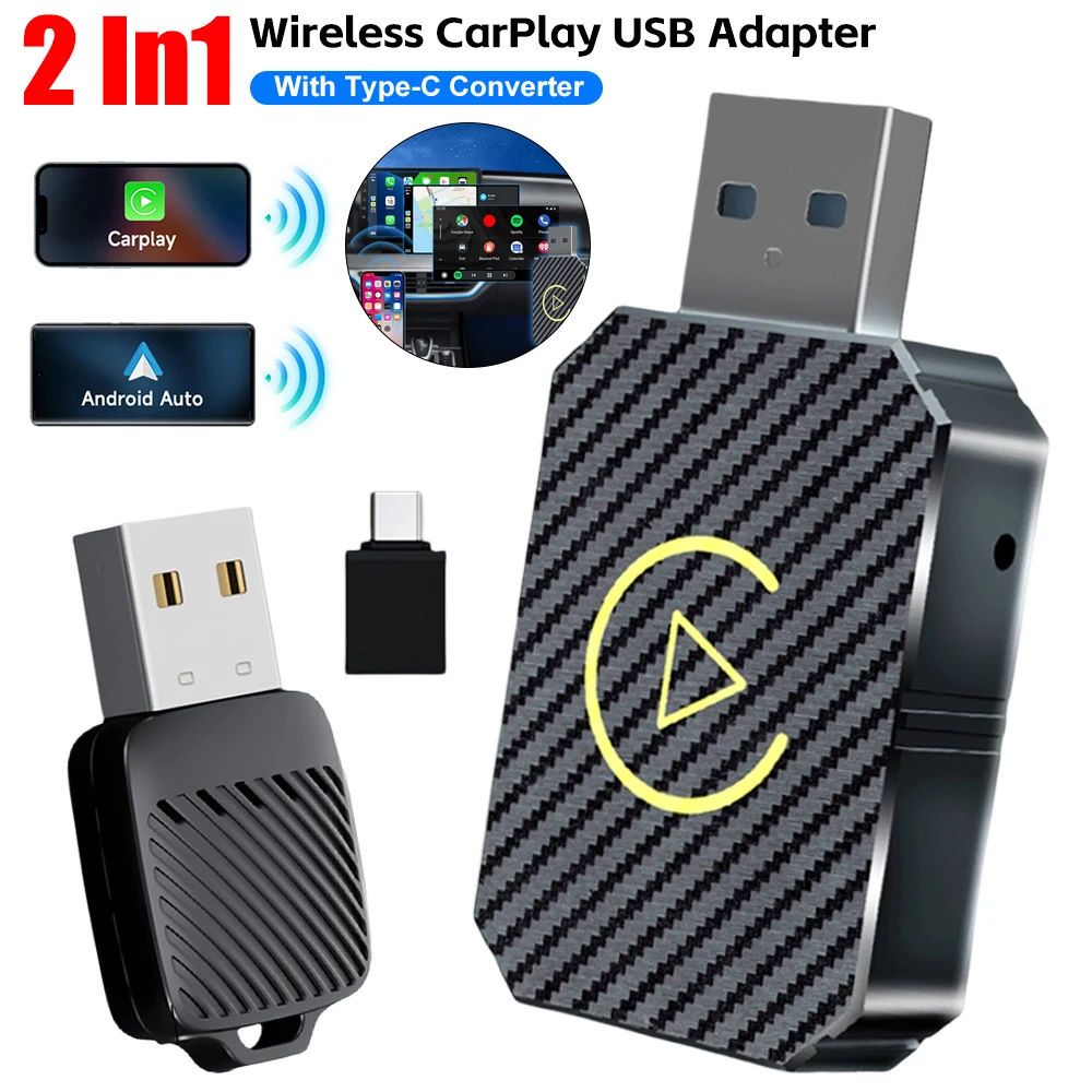 : android auto wireless adapter for car, wireless... 2 In1 Wireless Android Auto Adapter With Type-C Converter Wireless ...