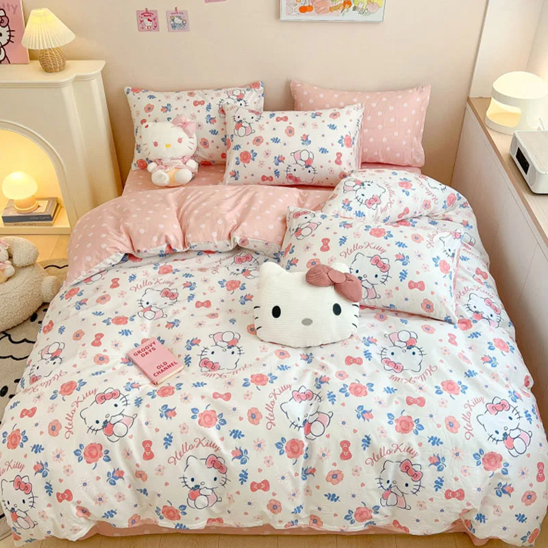 Hot Anime Hello Kitty 3d Duvet Cover With Pillow Case Bedding Set Single  Double Twin Full Queen King Bed Set For Bedroom Decor - Animation  Derivatives/peripheral Products - AliExpress