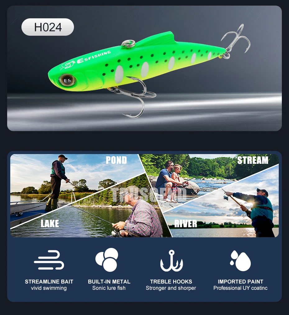 ESFISHING NEUER VIB-Köder 85mm 19g Saiber Sinkender Vibrations-Angelköder aus Hartplastik Künstlicher Rip-Water-Köder für alle Fische – Detail 13