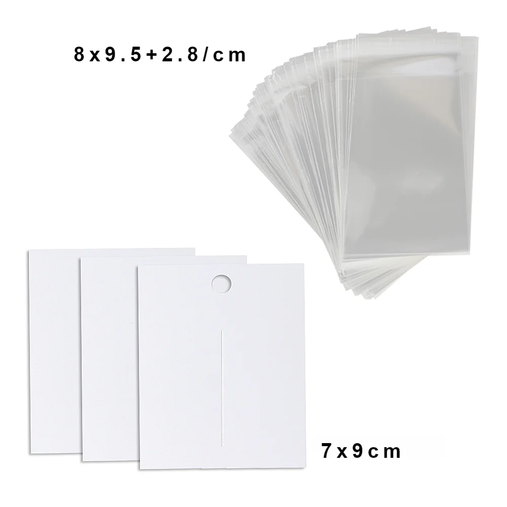 35 Arten 50 Stück mit selbst dichtenden Beuteln Halskette Ohrringe Schmuck Display Verpackung Kraft papier leere Karte handgemachtes DIY Zubehör – Detail 14