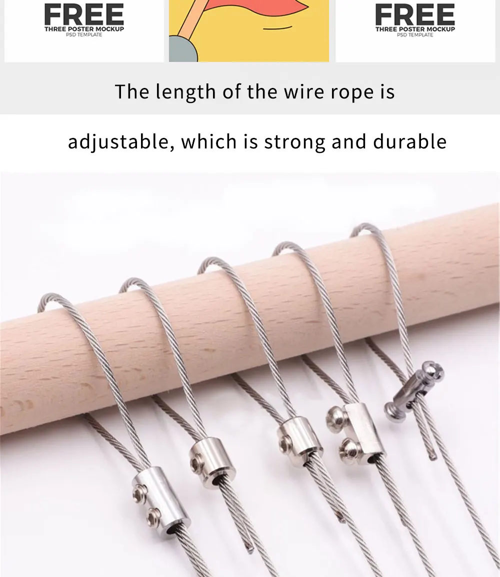 1–4 mm verstellbare Edelstahl-Drahtseil-Metall-Aufhängungsklemme zum Aufhängen von Zubehör, Schlingenschrauben, Kabelbefestigungswerkzeuge – Detail 7