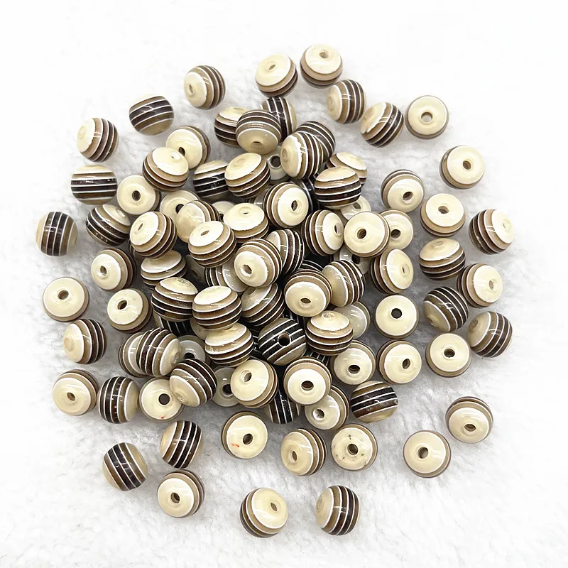 새로운 라운드 투명도 수지 비즈 50 개 6mm 8mm, 스트라이프 스페이서 비즈 쥬얼리 만들기 DIY 공예 의류 액세서리