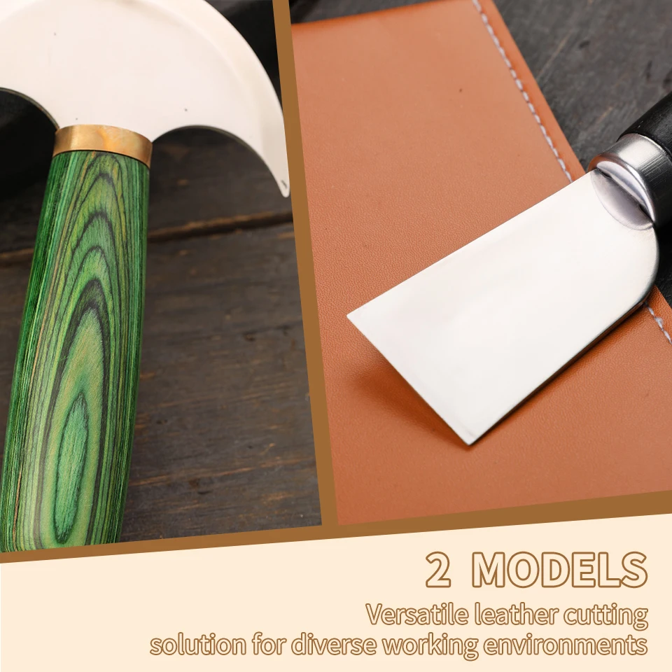 Leather Skiving Knife Leather Skiving Knife with Wooden Handle For DIY Leathercraft Working Tool