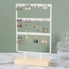 Présentoir de boucles d'oreilles à 3 niveaux et 72 trous, organisateur de rangement de bijoux en métal à 3 couches, support de Base en bois, arbre, support de clous d'oreille, cadeau