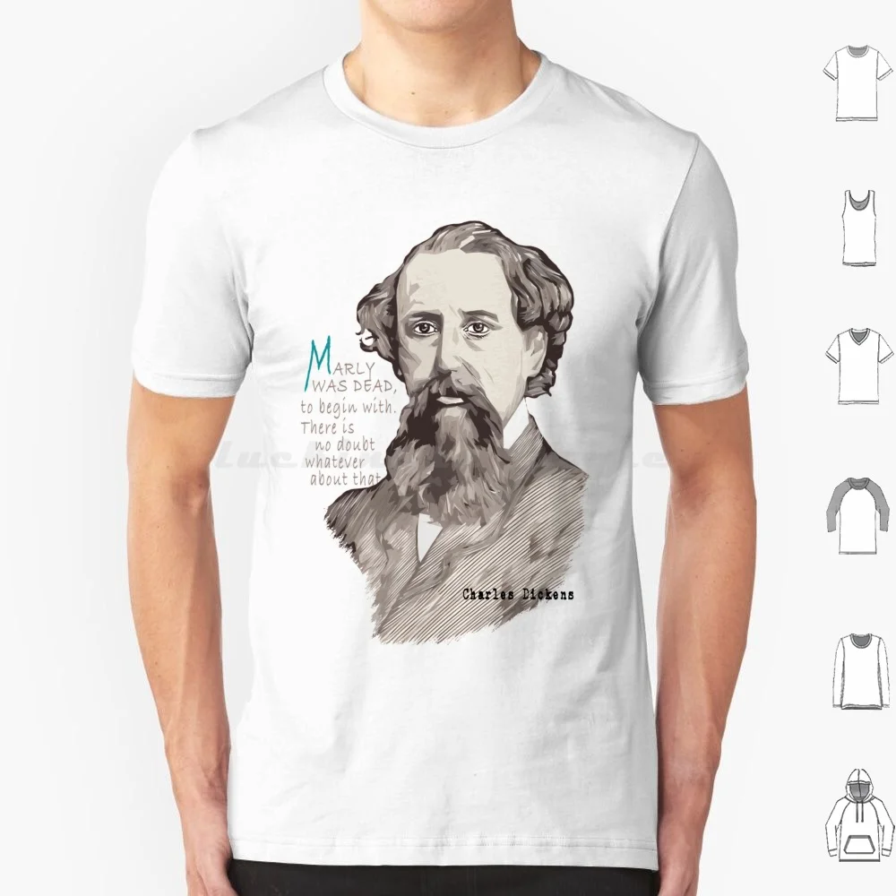 Dickens-Marley Was Dead T Shirt Big Size 100% Cotone Thebluebox115 Dickens Christmas Carol Marleys Ghost Letteratura Letteraria