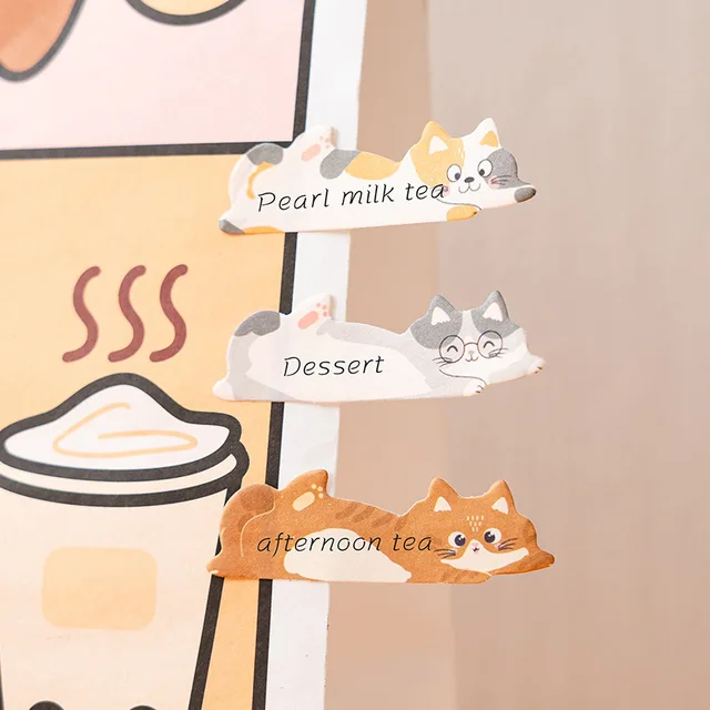 1 Set Stationery DIY Leisure Cat Series Cute Paper Memo Pad Sticker Post Sticky Notes Notepad School Office Supplies 5