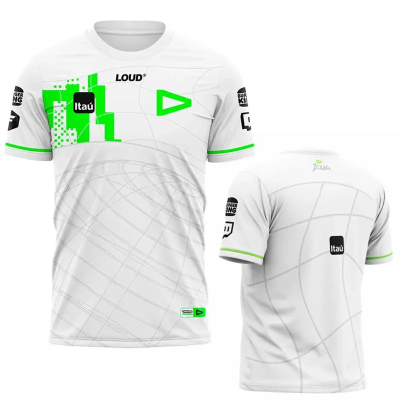 Camisetas de deporte electrónico brasileñas con estampado 3D de verano para hombre del equipo Loud Valorant, camisetas de manga corta con cuello redondo, ropa deportiva