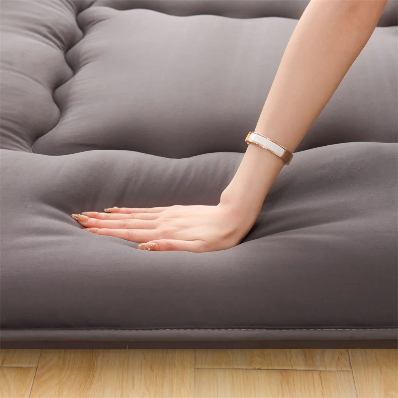 Extra Thick Mattress Topper-10cm Thick Fleece Bed Pad for Student Dormitory Single/Double Beds Folding Cushion Floor Sleeping