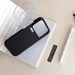 Lychee Grain Leather Matte Ultra - Slim Shockproof Bumper Case - Xiaomi 17Pro Max (Black)