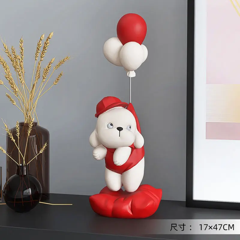 

Balloon Dog Cartoon Animal Figurines Resin Statue Desktop Decoration Fashion Sculpture Modern Art Nordic HomeDecor Creative Gift